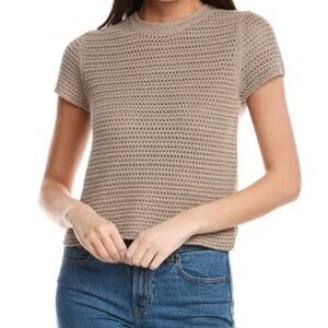 Beige Crochet Knit Top